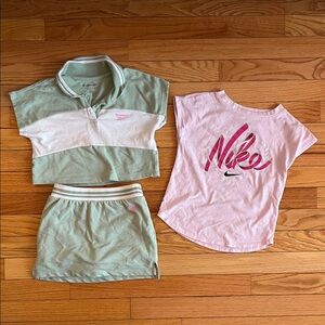 Nike Kids' Mint Green and Light Pink Polo Set